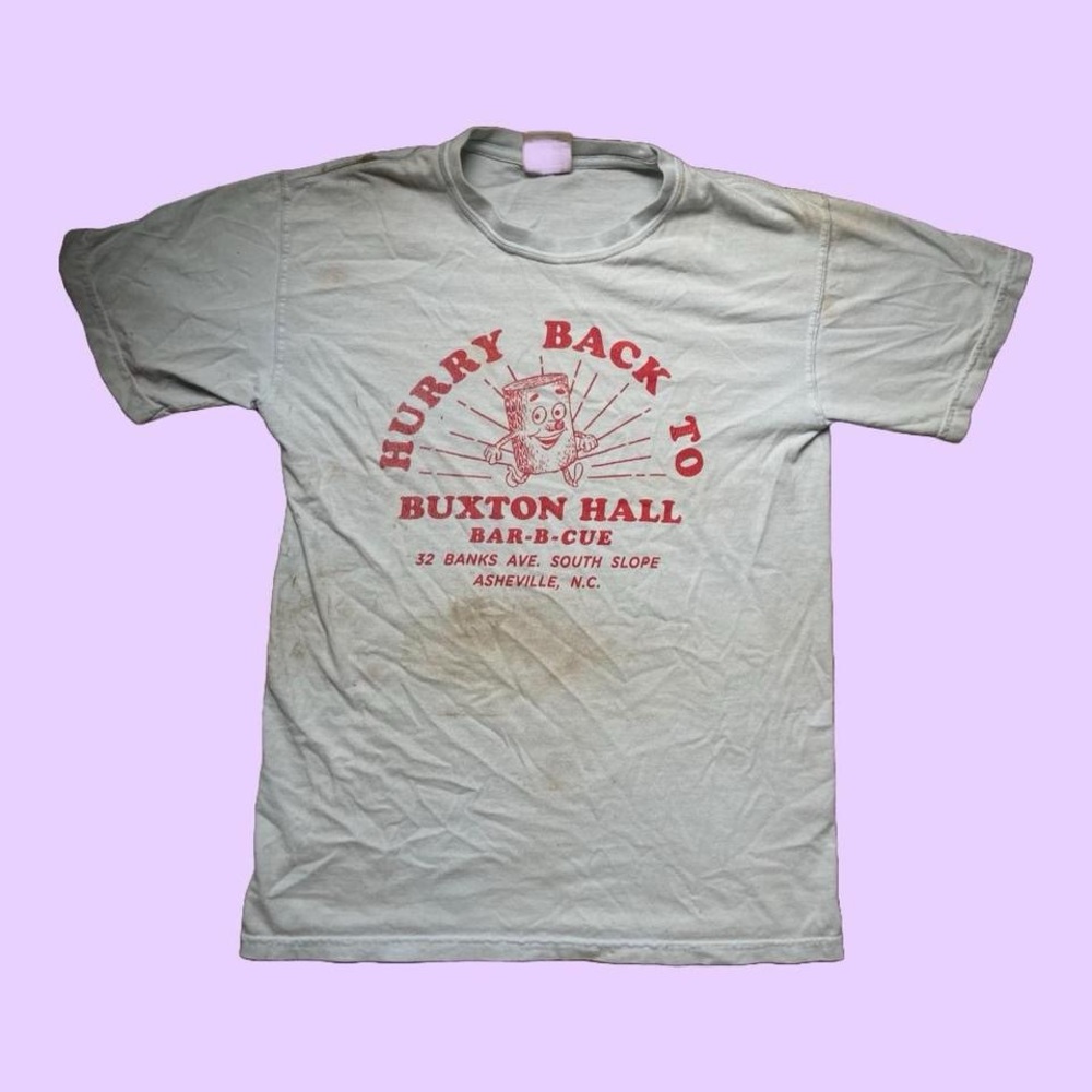 Hurry Back to Buxton Hall BBQ Asheville Carolina Graphic foodie t-shirt 🔥